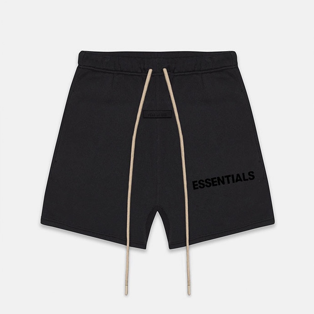 Fear of God Essentials Jet Black Sweat Shorts Sz Large NWOT * SOLD OUT IN STORES